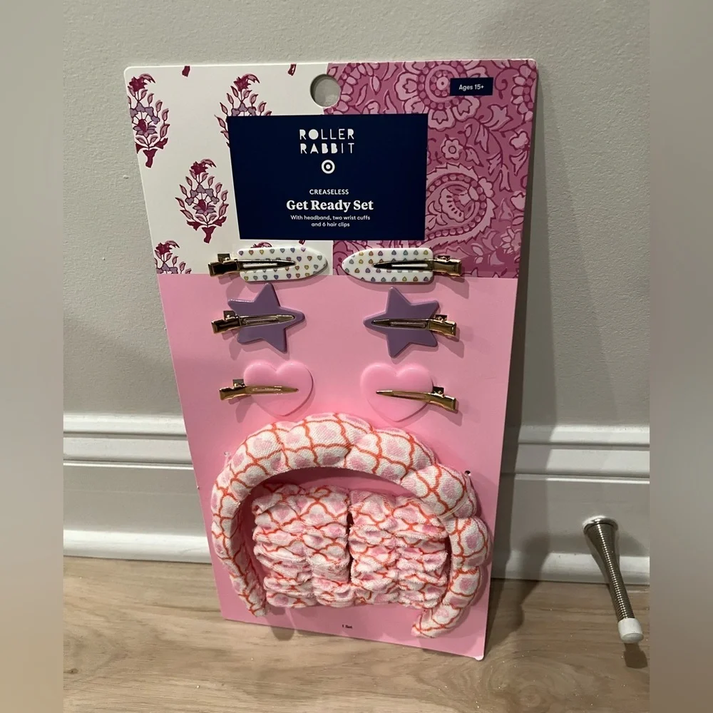 NWT Roller Rabbit x Target Hair Accessories Set Pink Hearts